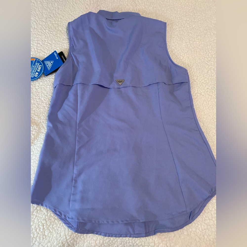 Columbia Women’s  PFG Light Blue Sleeveless Shirt size Medium NWT - Picture 9 of 12